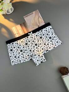 6 Pcs/Lot [Women Boyshorts] Boyshorts Halloween Women Print Stars Underwear Panties Briefs Cotton Short Ladies Panty Female Intimates, Christmas Halloween Gifts(6 Color Random Delivery) - 彩色 - 查看 5