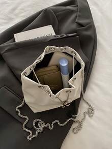 Women's Minimalist Bow Decor Chain Strap Crossbody Bag