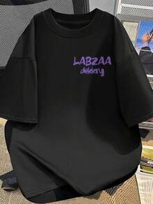 Men's Cotton T-Shirt Adult Plus Size Kids Boy Cute Hold WB Labzza Swag Streetwear Over - Black - View 2