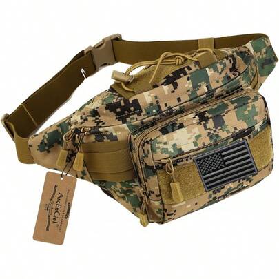 GYHSArcEnCiel Tactical Fanny Pack Men Waist Bag Belt Outdoor Hiking Fishing Bumbag With Patch