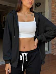 Neue Herbst/Winter Thermofutter Damen Sweatjacke, einfaches Design, verstärkt, geeignet zum Tragen bei unter 15°C, modisch, geeignet für Sport, Lässig, Laufen, Fitness