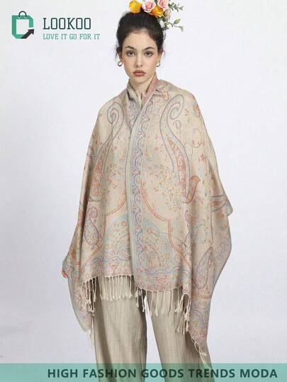 1 Stück eleganter, paisleymusteriger, gewebter Damen-Langschal, weich und vielseitig als Pashmina-Schal, ideal für alle Jahreszeiten