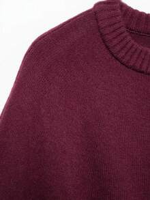 Áo len dệt kim cổ khăn choàng đa năng thời trang nữ - Màu đỏ tím - Xem 6