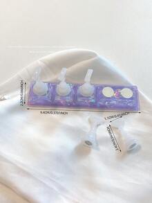 亚克力极光彩虹色矩形钻石形状美甲展示架，树脂水晶珠水钻复古韩国花朵激光 DIY 家居和户外女士母亲姐妹妻子女友婚礼美甲沙龙美容情人节使用