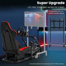 Minneer Racing Simulator Cockpit mit Sitz Fit G29 G920 G923 T248 T300, Racing Gaming Lenkrad Stand, nicht enthalten Rad, Pedal & Handbremse - Rot - Übersicht 6