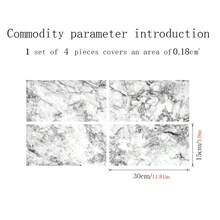 4pcs/8pcs Kitchen Backsplash Faux Marble Brick Pattern Wall Stickers, Home Decor, Dining Room Vanity Decor Self-Adhesive, Waterproof Kitchen Renovation Wallpaper