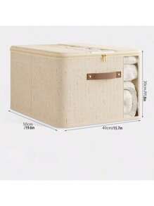 1 Peça Caixa de Armazenamento de Roupas Dobrável com Tampa, Janela Transparente e Alça Reforçada, Design Inodoro e Respirável para Guarda-Roupa, Suéteres, Roupa de Cama, Elegante e Economizadora de Espaço para Armário, Dormitório, Quarto