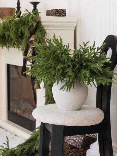 24 peças de hastes de pinheiro Norfolk, galhos artificiais de vegetação natalina para vaso, palitos de pinheiro artificiais, decoração de pinheiro falso, raminhos artificiais para guirlanda, guirlanda de árvore, decoração de Natal DIY para decoração de outono/inverno, decoração, decoração de casa, decoração de quarto, decoração de mesa, dia dos namorados, presentes de aniversário e formatura