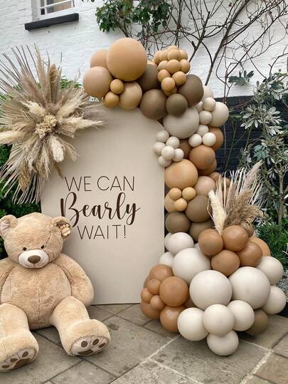 105pcs, Teddy Bear Themed Balloon Garland Arch Kit, Cocoa Beige Latte Balloons Neutral Latex Balloon Garland Arch For Party Decoration Birthday Gender Reveal Wedding EngaSynthetic Gemstoneent Anniversary Baptism Shower Party