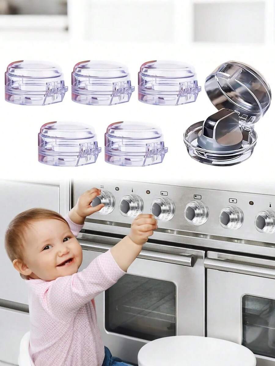 10个装，尺寸为2.4*1.6英寸。请务必参考图片中的小图和大图的实际尺寸。燃气灶旋钮保护套，灶台旋钮套，通用燃气灶旋钮保护套，儿童灶台旋钮保护套。