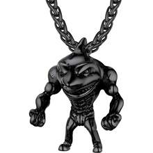 PROSTEEL Stainless Steel Shark/Octopus/Wolf Tooth Necklace For Men Women, Black/Gold/Silver Tone, Punk Rock Necklace, 22inch-24inch Adjustable, Come With Box-389426 - 02FitnessShark-黑色 - 查看 2