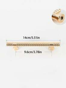 1/4/10件塑料把手，现代简约抽屉拉手，橱柜门把手，橱柜把手，电镀塑料五金橱柜拉手，孔距96mm/128mm/单孔，适用于衣柜和抽屉厨房家具把手 - 金色 - 查看 5