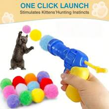 20个装柔软静音毛绒球发射器，自动宠物玩具，耐用耐咬毛绒球发射器，猫玩具，狗配件 - 彩色 - 查看 7