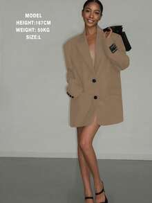 Women's Lightweight Blazer.This Casual Yet Distinctive Mid-Length Formal Peaked Lapel Jacket Is Suitable For Occasions Such As Banquets, Weddings, Festivals, Parties, And Outings. It Is An Elegant And Chic Women's Clothing Piece For Autumn.