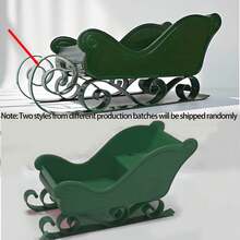 1/2pcs Christmas Decoration Large Sleigh Ornament, Winter Sleigh Gift Candy Storage Container, Candy Rack Organizer, Christmas New Year Party Decorations, Plastic Holiday Decor For Mantel, Tabletop, Entryway - Indoor/Outdoor Party Centerpiece, Classic Winter Theme, Fine Craftsmanship, Home Decor