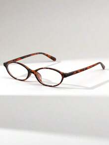 1pc Women's Narrow Cat Eye Retro Fashionable Street-Style Flat Glasses - Clear - View 4