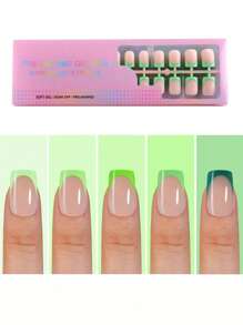 150 piezas de uñas postizas cuadradas cortas de color verde, de 5 colores diferentes, de gel suave, de cobertura completa y desmontables, diseño prediseñado, adecuadas para mujeres, uso diario y suministros de arte de uñas para el trabajo
