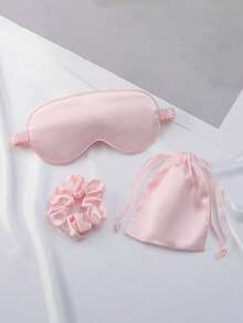 Sleep Eye Mask Set - Include Mask, Hair Band And Storage Bag, Breathable Satin Blindfold, Lightweight Blackout Eye Cover For Home, Bed, Airplane And Spa (Pink),Perfect Choice For Party Favors For Birthdays, Christmas, Halloween, And Other Celebrations. - Multicolor - View 17