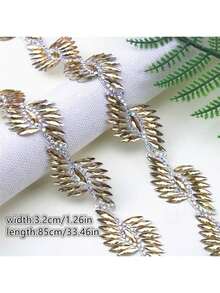 1pc Wave Shape Rhinestone Decorated Hot Melt Glue Decorative Trim, Wedding Dress & Veil Decoration Accessory - Multicolor - View 23