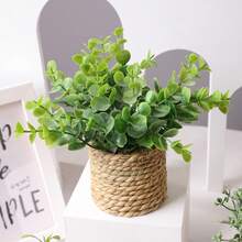 1/3PCSArtificial Christmas Rattan Large Potted Plant (14cm/5.5 Inch) Artificial Plant Grass Mound, Large, Seagrass Rope, Gift, Simulation Plant, Grass Mound, Green, PE Material, Polyester Fibre Material, Wedding Season - Multicolor-a - View 14