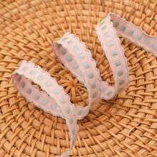 蕾丝花边格子刺绣丝带，手工DIY蝴蝶结发夹配饰，服装，鞋子，帽子，花束包装丝带