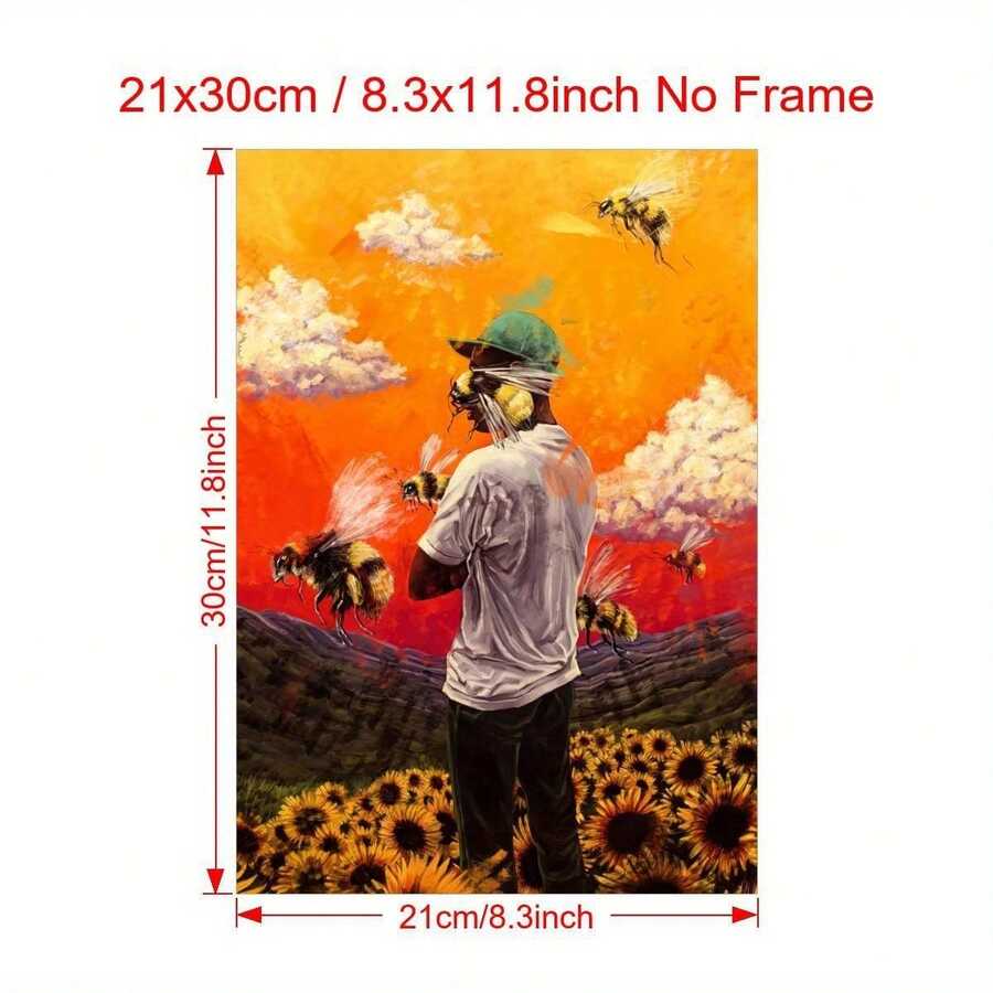 1pc Canvas Poster, Flower Boy, Music Album Cover Poster Wall Art, For Living Room, Wall Decor For Bedroom, Home Decor Room Decor, Frameless