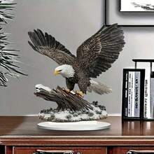 1 件 2D 亚克力鹰雕塑 - 多用途办公桌装饰牌匾，适合办公室、客厅、花园、露台、室内/室外艺术装饰，是感恩节、万圣节、新年、圣诞节的完美礼物 - 彩色 - 查看 3