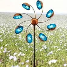360 ° Rotating Iron Windmill - Automatic Metal Landscape Sculpture, Rural Brown Garden Decoration With Ground Insertion, Suitable For Lawn, Courtyard, Terrace - Wedding, Party, Festival Outdoor Decoration, No Electricity Required, Durable Metal Construction, Retro Charm, Smooth Bearing System, Event Planner