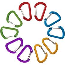EJVJ ABCOOL 10PCS Keychain Clips Carabiner - 1 5/8inch Small Aluminum Durable Quick Release Auto Locking D-Shape Spring Loaded Wire Gate Clip Home, Rv, Camping, Fishing, Hiking, Traveling - 1 - View 4