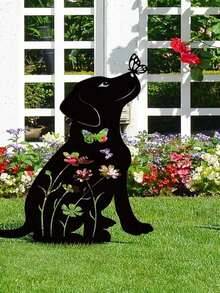 CIF BUY 1pc Decorative Garden , Creative Metal Cute Cat & Dog Yard Decor, Home & Living, Outdoor & Garden, Yard & Garden Decor, Suitable For Room Decor,Wall Decor