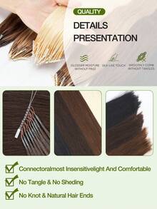 8D纳米珠接发，微环真人发接发，隐形无痕微环真人发接发，微珠直发接发，隐形迷你硅胶珠，易于安装，无缝，自然直发，完美延长长发，打造自然直发造型