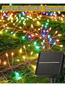 1pc 3m/5m Solar Powered String Lights, LED Firecracker Lights With 8 Flashing Modes, Outdoor Decor For Garden, Patio, Lawn, Tent, Wedding, Camping, Picnic, Railing, Suitable For Ramadan, Thanksgiving, Father's Day, Mother's Day, Can Be Used As Holiday, Birthday, Housewarming, Wedding Gift - Solar Firecracker Light String - View 19