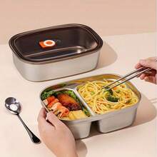 Large Capacity Insulated Lunch Box, Meal Prep Container, Microwave , Portable Bento Box For School, Work, Outdoor Camping - 銀色 - 查看 1