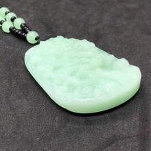 Obsidian Stone Buddha Beads Chain Necklace Imitate Jade Buddhism Jewelry For Women Men Protect Lucky Necklace-794742 - 龍 - 查看 3