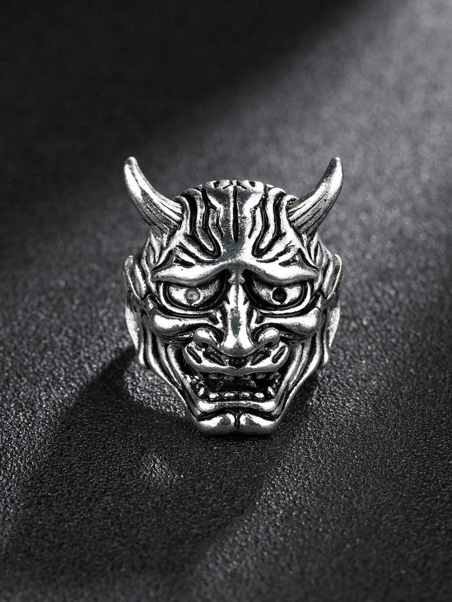 Hợp kim nhẫn trang trí quái vật dành cho nam giới thời trang và được ưa chuộng cho kỳ nghỉ và để có vẻ ngoài sành điệu - Màu Bạc Cổ - Xem 1