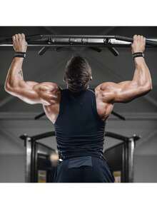 AIYYIPA 2 correas de fitness AIYYIPA, resistentes al desgaste y antideslizantes, de material de nailon y, color negro, diseño de correa envolvente para la muñeca, protectores de muñeca para levantamiento de pesas, deadlift y dominadas, adecuados para entrenamientos de fitness