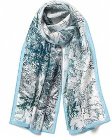 100% Seda de Morera Bufanda Larga para Mujeres de 55"*14" Pañuelo y Bufanda para el Cuello - Toalla Rectangular para el Cabello con Empaque de Regalo - Verde-3 - Ver 32