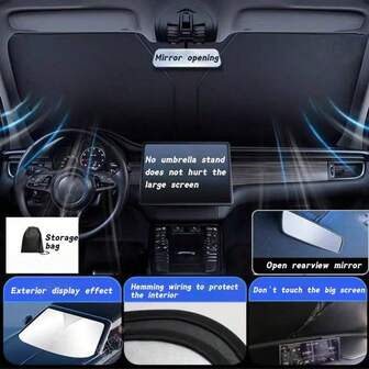 新款夏季汽车遮阳帘，可折叠防紫外线遮阳挡风玻璃遮阳板