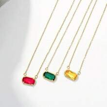 Birthstone Necklace For Women 14k Gold Plated Preppy Oval Stone Necklaces   Pendant Necklaces Birthday Gifts For Women Mom Wife Friends-307968 - 十一月-黃水晶 - 查看 6