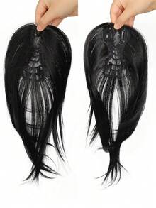 10inch Synthetic Centre Parting Bangs Hair Piece Cover Hair Loss And Increase Hair Volume Topper Hair Extension For Daily Use