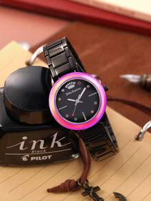 Juicy Couture Women Watches Simple Analog Quartz Wrist Watches Stainless Steel Bracelet Watch Quartz Watch Gift For Women JC/1051MTBK - 黑色 - 查看 10