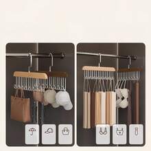 1 Peça Cabide Multifuncional de Madeira em Onda com 8 Ganchos, Material de Madeira Não Acabada, Suporte de Armazenamento de Roupa Íntima Economizador de Espaço para Sutiãs e Alças