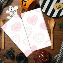 Conjunto de 2/4 peças, panos de prato, estampa de bolinhas em formato de coração, toalhas modernas de microfibra superabsorventes, panos de prato para cozinhar e assar, panos de prato, toalhas de limpeza, toalhas de mão, supermacios e altamente absorventes, decoração de cozinha, presentes para vizinhos, presentes para a mãe, presentes de aniversário, presentes de inauguração para amigos, itens essenciais de cozinha, necessidades diárias