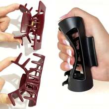 4 piezas/2 piezas/1 pieza Nuevos clips de pelo de silicona suave de 11 cm sin deslizamiento y antideslizantes - Agarre fuerte, unisex - Elegantes clips de pelo negros, adecuados para uso diario, gimnasio, ocasiones formales - Extracción sin daños, accesorio de pelo moderno, accesorios de pelo con textura de goma, pinzas de garra de otoño, accesorios de invierno para atuendos de vacaciones para mujer