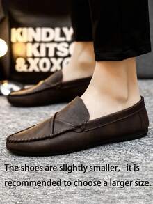 2025 Spring Men's Formal Business Fashion Korean Style Shoes, Leather Penny Loafers, Soft Sole Slip-On Driving Shoes (Loafers Run Small, Larger Size Recommended For Those With Wide Feet)