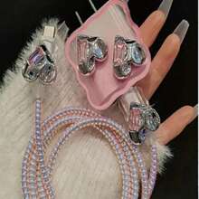 Juego de 3 piezas, cargador transparente estándar del Reino Unido de 18W/20W compatible con iPhone 13/14/15/16, protector de cable TPU y cabezal de carga, regalo, accesorios de oficina electrónicos, protector de cargador Nan, accesorios para teléfonos