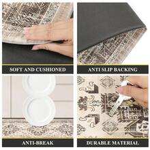 Pauwer Kitchen Rugs Set Of 2 Anti Fatigue Kitchen Mats For Floor Cushioned Kitchen Rugs And Mats Non Skid Washable Kitchen Floor Mat Comfort Standing Mat Waterproof Kitchen Runner, Brown - 棕色 - 查看 5