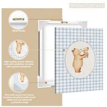 1 件复古妈妈熊和宝宝熊儿童房海报，甜美花卉儿童房装饰，男孩房间艺术，儿童房墙壁艺术，婴儿动物艺术，乡村风格 - 彩色 - 查看 3