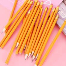 10 支 HB 木制铅笔，黄色外观，带橡皮擦，耐用石墨铅笔，用于书写、绘画和素描，适用于教室、办公室和艺术用品（轻微表面瑕疵，不影响使用） - 彩色 - 查看 6