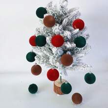 16pcs/Box New Velvet Christmas Balls, Shatterproof Christmas Tree Hanging Ornaments, Holiday Party Decor Balls Home Decor Christmas Decorations Room Decor Winter Christmas Decorations Home Christmas Gifts Christmas Decor